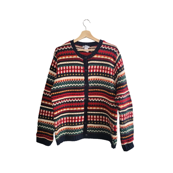 Northern Reflections Sweaters - 🎈Sale🎈NORTHERN REFLECTIONS Striped Button Front Cardigan - XL Made In Canada